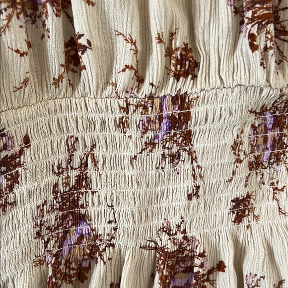 Floral Cream and Purple Women's Top - Picture 11 of 12